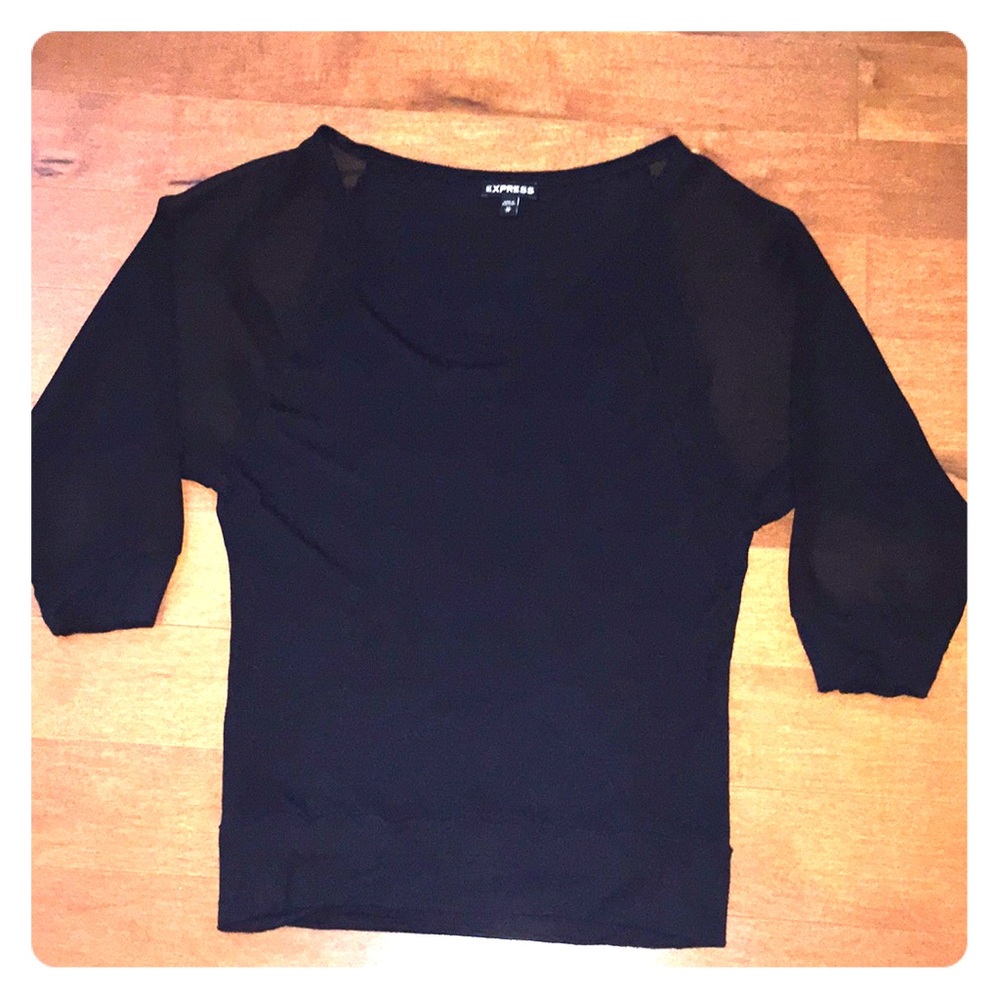 Express blouse, sheer sleeves, Size XS